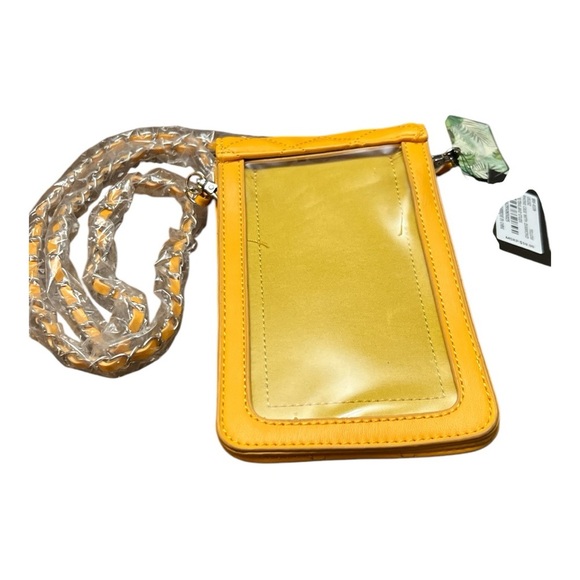 🆕Badgley Mischka Crossbody Phone Case with Diamond Quilting and Pearls Yellow - Picture 2 of 8